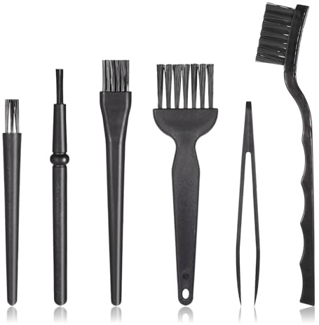 6 Piece Mini Keyboard Cleaning Brushes Kit Anti Static Brushes Keyboard Cleaning Kit Small Brushes Dust Cleaning Brush Kit Portable Plastic Brush for Tablet Camera Mobiles Desk Office Equipment