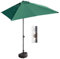 250cm/8.2ft Small Half Parasol Market Garden Balcony Umbrella With Height Adjustable, Water Base, Rectangle Canopy, Steel Frame(Green)