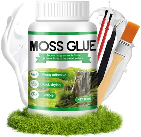 WEILAOK Colle Maquette, Colle Plastique, Moss Glue pour Conception et Fabrication D'images en Moss, Décorations de Pâques, Modélisme - Transparent Après Séchage, Liaison Solide et Durable, 100 ml