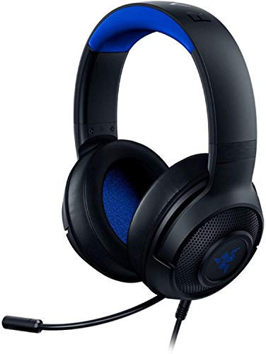 Razer Kraken X Casque de Jeu Ultra léger pour Console - Son Surround 7.1 - Cadre léger - Microphone cardioïde Pliable pour PC, Xbox, PS4, Nintendo Switch - Bleu/Noir