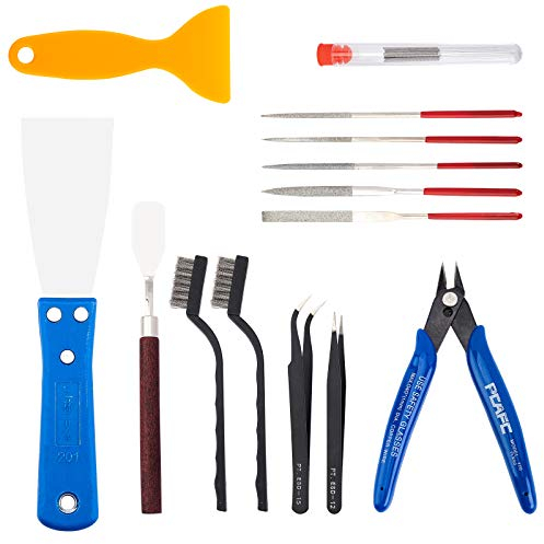 OLYCRAFT 23 PCS 3D Outils de Nettoyage de Buse D'Imprimante et Kit D'Outils de Retrait Comprend 1 Couteau à Mastic, Brosse Métallique, Coupe-Fil Affleurant, Couteau Racleur, Limes Diamantées