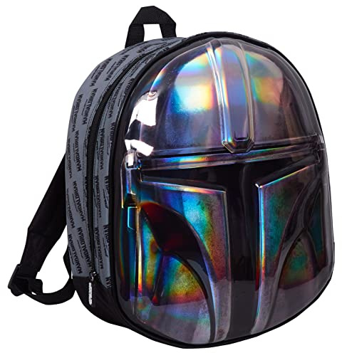The Mandalorian hjälm väska officiell Star Wars 3D metallisk ryggsäck för barn skola ryggsäck lunchväska
