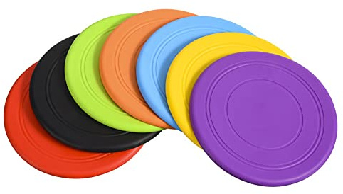 ZSLJSWDZ 7 Stück Fliegende Scheibe，Hund Frisbee，Hundespielzeug Frisbee，Gummi Fliegende Scheibe ，für Haustier Training Hundetraining.