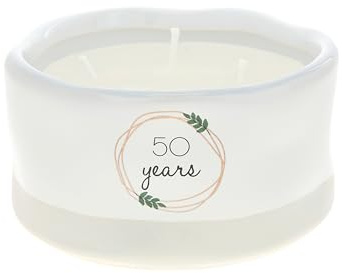 Pavilion - 50 Years - 8 oz Triple Wick Wax Reveal Hidden Message Let's Celebrate Unique Wedding Anniversary Wife Husband Happy Couple Celebratory Present Gift