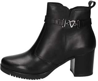 Valleverde Stivaletti Donna 47661 in Pelle Nero Modello Casual. Una Calzatura Comoda Adatta per Tutte Le Occasioni. Autunno Inverno. EU 38