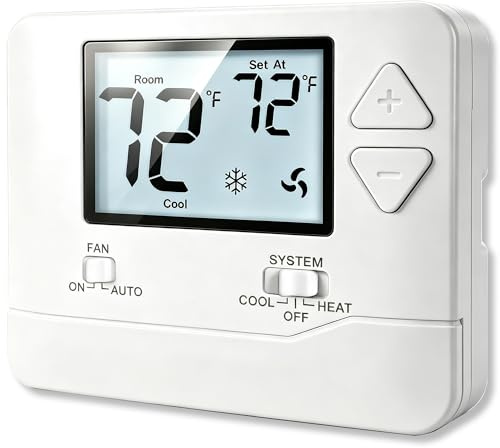 Heagstat Non Programmable Thermostat, Single-Stage 1 Heat 1 Cool, Simple Digital Thermostats for Home