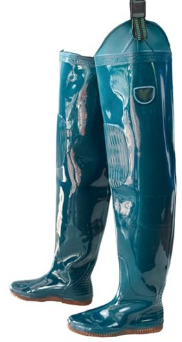 HPFHSJ Watstiefel Wasserdichte Hüftwathose, 80 cm hoher Angelstiefel aus PVC/Oxford mit verstellbarer Schnalle(45 EU)
