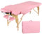 Eccellensedie Camilla de Masaje Plegable - 2-Zona Madera Camilla Estetica Portatil para Fisioterapia y Tatuaje (Rosa)
