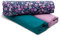 VmG-Store 1,5m Baumwollstoff Set Designstoff + 2x Uni farblich abgestimmt 100% Baumwolle Material Auswahl (Feine Blüten Navy - Lila Set48)