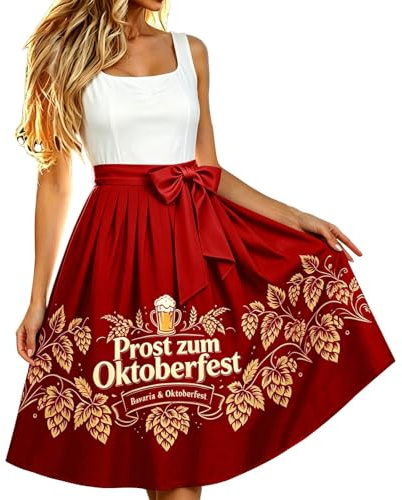 Dirndl förkläde dirndlförkläde individuellt med rosett dirndlförkläden kostymmode förkläde för Dirndl med knytband, traditionell kjol dam för bayersk oktoberfest outfit