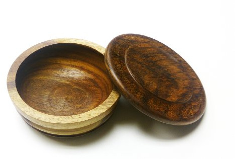 Quality Wood Shaving Soap Bowl. Walnut Finish