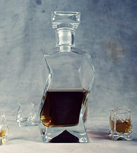 Edwanex Petite Carafe à décanter pour Whisky, Alcool ou vin 0,375 L