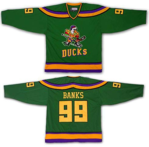 Gmjay Adam Banks # 99 Mighty Ducks Hockey sobre Hielo Película Hockey Jersey S-XXXL,XXXL