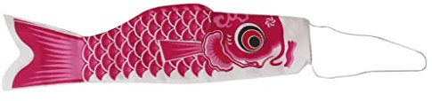 HomeDecTime 5 Colores 40cm Carpa Japonesa Manga De Viento Bandera De Pescado Nobori Koinobori Decoración Colgante - Rosado, Individual