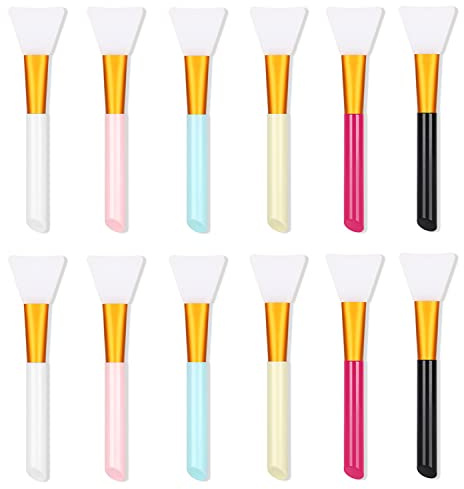 Silicone Face Mask Brush, Mask Beauty Tool, Soft Silicone Facial Mud Mask Applicator Brush 12 Pcs.