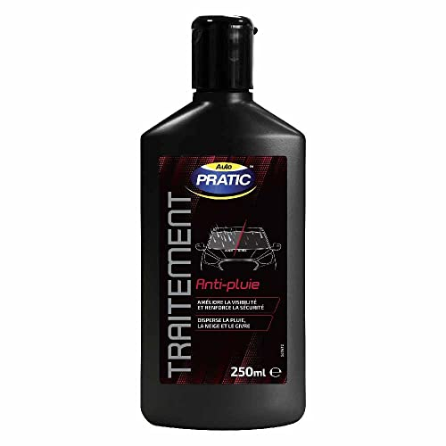 AUTO PRATIC Traitement Anti Pluie 250 ML - Protection Pare-Brise Durable, Réduit l'Accroche de l'Eau et Améliore la Visibilité pour Tous les Véhicules