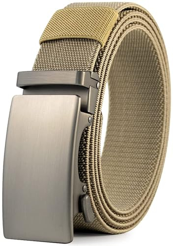 DOOPAI Elastischer Gürtel Herren Stretchgürtel Herren Gürtel Khaki 150cm