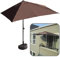 Halbschirm Balkon Klein Sonnenschirm 250x130CM Halber Rechteckig Schirm mit Ständer Wetterfest Stabiler Balkonsonnenschirm (Color : Natürlich)