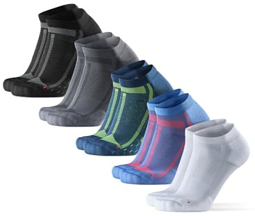 DANISH ENDURANCE Calzini Corti da Corsa, Anti-Vescica, Calze Tecniche Sportive da Running, per Uomo e Donna, 5 Paia