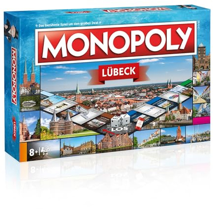 Monopoly Lübeck – Städte-Edition von Winning Moves | Brettspiel mit Holstentor, Lübecker Hafen & weiteren Lübeck-Highlights | Familienspiel ab 8 Jahren | Geschenkidee & Souvenir aus der Hansestadt