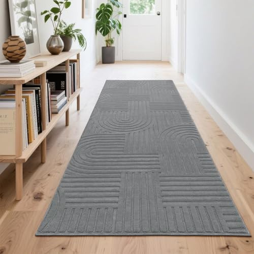 Enyhom Tappeto passatoia Morbido 80 x 240 cm, Super Assorbente Tappeto Corridoio Lungo Moderno Tappeto Cucina Antiscivolo Lavabile in Lavatrice Passatoia Cucina per Ingresso, Camera da Letto
