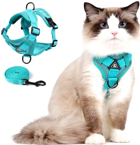 Cat Harness and Leash for Walking, Escape Proof Soft Adjustable Vest Harnesses for Cats