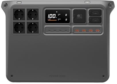 DJI Power 2000 Station d'alimentation portable, groupe électrogène de secours 2048 Wh, batterie LiFePO4, taille compacte, charge de 0% à 80%, générateur solaire 3000 W pour la maison