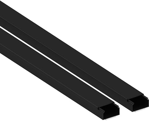 Cablecoach| Kabelkanal (självhäftande) 30 x 15 mm, tillverkad av PVC, längd 2 m (2 x 1 m), svart