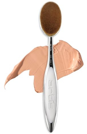 Artis Elite Oval 7 Brush Professional Foundation Brush with Patented CosmeFibre Synthetic Bristles & Ergonomic Metal Alloy Handle for Liquid, Cream & Powder Makeup, Mirror