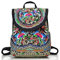 Nanxin Damen Stickerei Blumen Ethnische Rucksack Leinwand Freizeit Vintage Schulrucksack