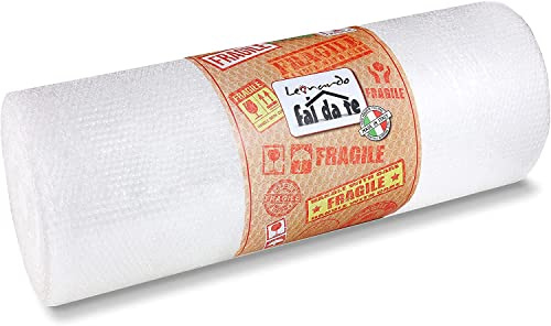 Leonardo Fai Da Te Pluriball a bolle d'aria di alta qualita 20 m x 100 cm , ideale come pellicola di imballaggio per porcellana e oggetti fragili, pellicola per la spedizione - 1 PEZZO
