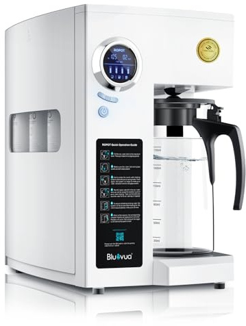 Bluevua RO100ROPOT Reverse Osmosis System with 4-Stage Cleaning, Counter RO Filtration, 2:1 Pure Empty, Portable Water Purifier for Home
