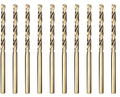 Meccion HSS-Co 10pcs 3.2mm Brocas Helicoidales para Metal, Acero Inoxidable, Madera, Plástico y Hierro