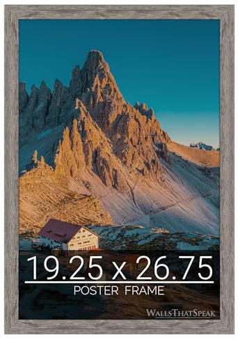 wallsthatspeak 19.25x26.75 Gray Barnwood Picture Frame for Puzzles Posters Photos or Artwork