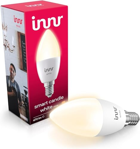 innr Zigbee Smart Lampe E14, funktioniert mit Alexa und Hue* (Bridge erforderlich), Warmweiß, Glühbirne E14 Dimmbar, Smart Home Lampe, 1-Pack