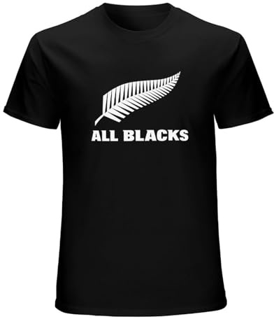 LOVE IS PERFECT Men's New Zealand Rugby Union All Blacklogo Short-Sleeve T-Shirts Black S