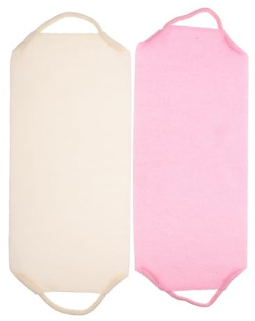 KAILIKETIY 2 Pcs Stretchable Polyester Shower Mitts with Abrasive Texture for Exfoliating and Back Scrubbing, Long Strip Design for Women and Men, for Daily Bathing and Skincare Routine