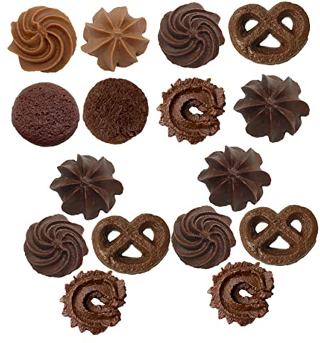 Supvox Lot de 16 modèles de biscuits réalistes - 4,20 x 4,20 x 1,50 cm - Biscuits artificiels - Accessoires alimentaires pour photographie, décoration de magasin, boulangerie et jouets de cuisine