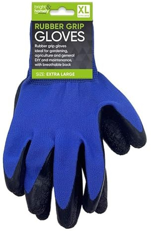 Garden Gloves Rubber Grip – Non-Slip, Durable Gardening & Yard Work Gloves for Planting and Weeding (BLUE, EXTRA LARGE)