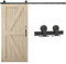 WOLFBIRD 6FT/183CM Binario per Porta Scorrevole, Nero e Rustico Kit Accessori per Porta Singola