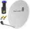 Zehnder 80cm Spiegel Schüssel Stahl + Twin LNB | 2 Teilnehmer SAT Anlage HD Digital Set hellgrau | DVB-S/S2 Full HDTV 3D 4K Ultra HD UHD Empfang