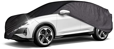 Walser CarComfort Autoplane Indoor Eco SUV L, Auto-Abdeckplane atmungsaktiv, lackschonende Autoabdeckung für Innenbereich grau/schwarz