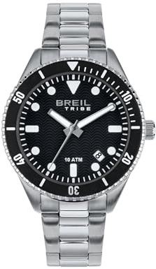 Breil Orologio UOMO OVERHAND quadrante MONO-COLORE NERO movimento SOLO TEMPO - 3 LANCETTE QUARZO e BRACCIALE ACCIAIO ARGENTO EW0716