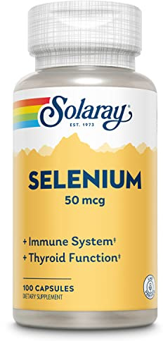 Solaray Selenium 50 mcg, Healthy Immune System, Thyroid Function & Antioxidant Support, 100 Capsules
