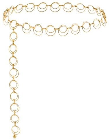 Elegante Catena Oro Donna Metallo Cintura a Catena Accessori Vita Catena da Pancia per Cappotto,Abito e Maglione,forma di cerchio