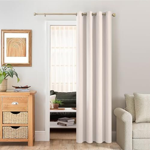MRTREES Blickdichte Vorhänge Beige mit Ösen Vorhang Wärmeisolierend, Verdunkelungsvorhang 230 cm Lang 140 cm Breit, 1 Stück, Thermogardinen für Wohnzimmer Schlafzimmer, Blackout Curtain
