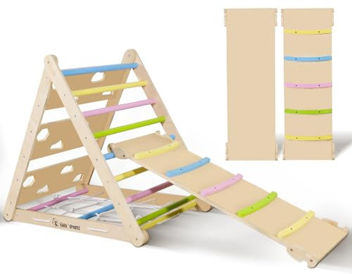 CCLIFE Triangle d'escalade en Bois pour Enfants, D'échelle de Grimpeur de Triangle Style Pikler