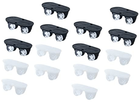 Gatuida 16 Pcs Self-adhesive Storage Box Casters Sticky Black and White Wheels, Unidirectional Pulley Set for Home Storage and Trash Can Accessories