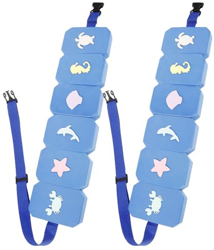 Hohopeti Ceinture de Flottaison en EVA Légère et Ajustable Lot de 2 Ceintures Colorées Haute Visibilité Dispositif de Sécurité pour Natation pour Aquagym Apprentissage et Exercices