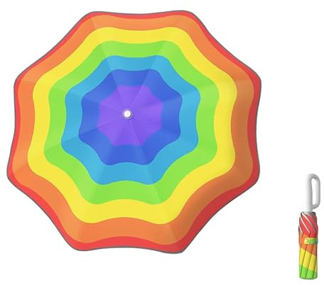 auvstar Ombrello Pieghevoli Bambino,Ombrello Automatico da Sole con Strisce Riflettenti,viaggio compatto,Piccolo Portatile Resistenti da Viaggio per Ragazzo e Ragazza (Arcobaleno)